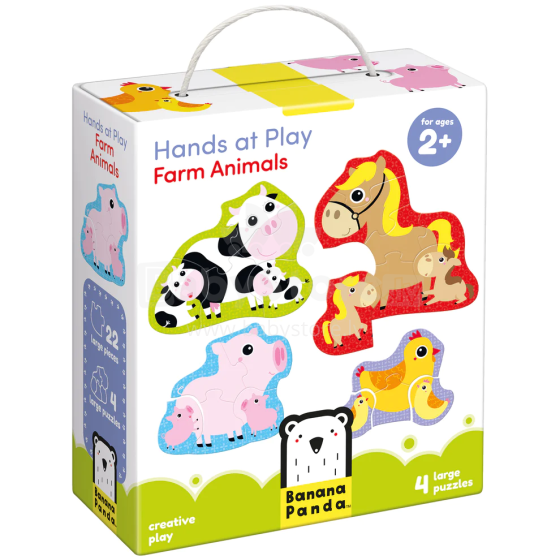 Banana Panda Hands at Play Farm Animals Art.33685 Puzle  (22gab.)