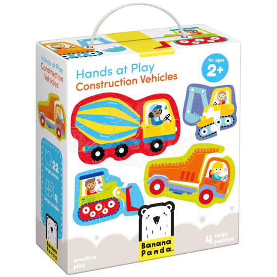 Banana Panda Hands at Play Construction Vehicles Art.33684 Puzle  (22gab.)