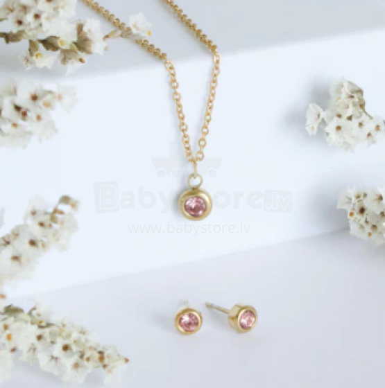 La bebe™  Jewelery Set Pink Комплект серьги и колье из нержавеющей стали