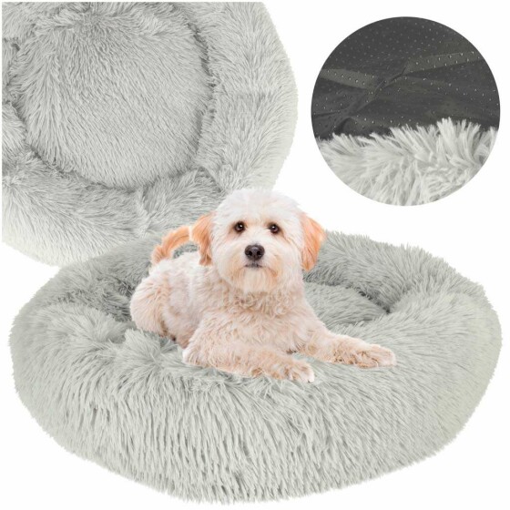 Ikonka Art.KX4105 Dog bed cushion plush couch mat playpen 60cm grey