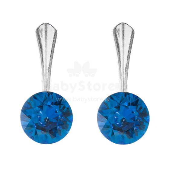 La bebe™ Jewelry Natural Stone Earrings Dark Blue Серьги из серебра 925 пробы с 8 мм кристаллом