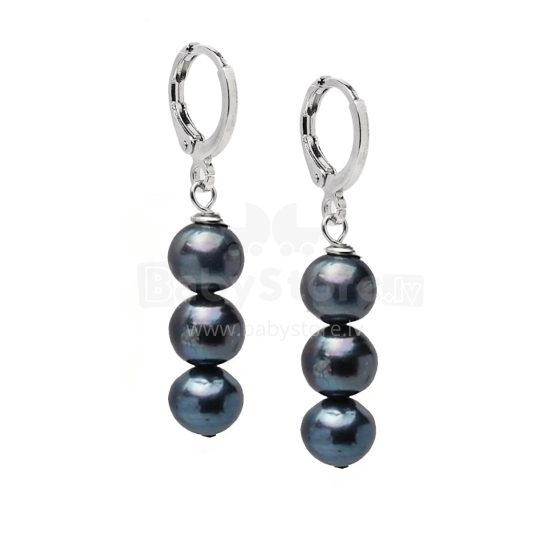 La bebe™ Jewelry Natural Stone Earrings Nerūsējoša tērauda auskari ar 3 kristaliem