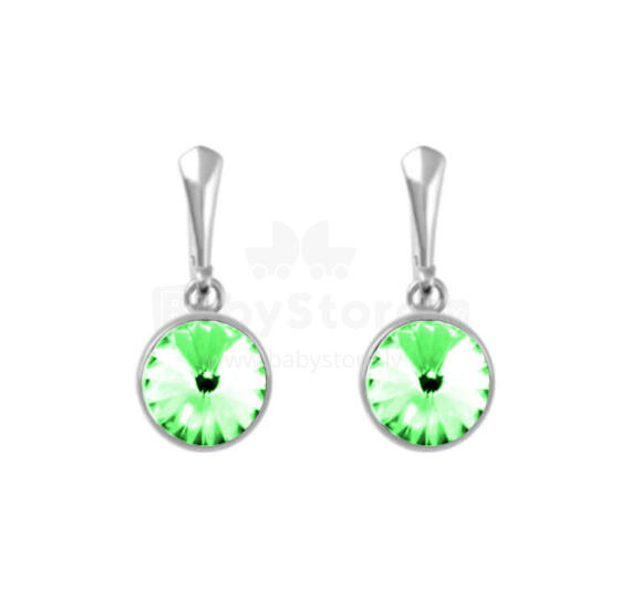 La bebe™ Jewelry Natural Stone Earrings Peridot Серьги из серебра 925 пробы с 8 мм кристаллом