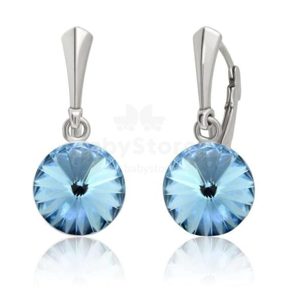 La bebe™ Jewelry Natural Stone earrings Light Saphire Серьги из серебра 925 пробы с 10 мм кристаллом