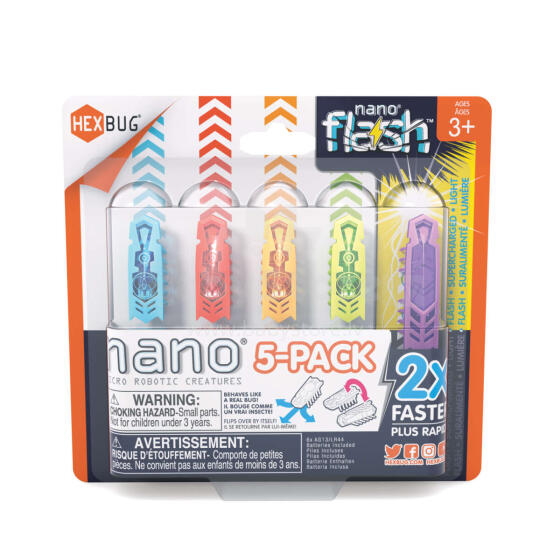HEXBUG Interaktīvā rotaļlieta Nano vaboles ar gaismiņām, 5-paka