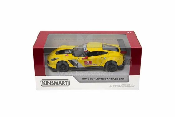 KINSMART Metallinen pienoismalli 2016 Corvette C7.R Race Car, 1:36
