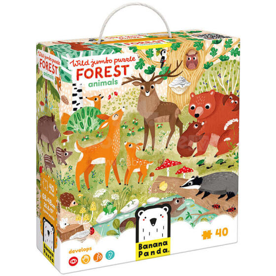 Banana Panda Wild Jumbo Puzzle Forest Animals Art.49260 пазл (40шт.)
