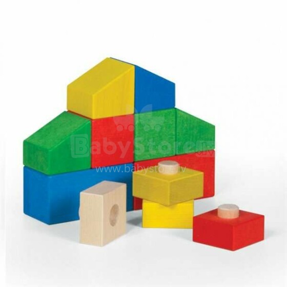 V-Toys Stacking Blocks Art.K-12 Koka daudzkrāsaini klucīši