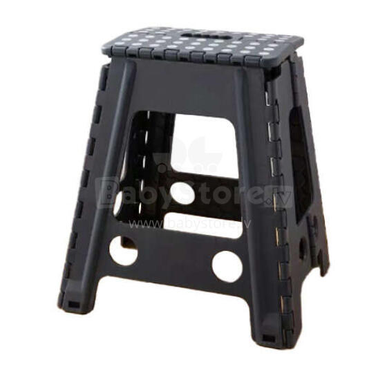 Ikonka Art.KX4404_2 Neslīdošs saliekamais taburete 39cm tumši pelēks