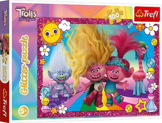 TREFL TROLLS Glitter puzzle Trolls 3, 100 pcs