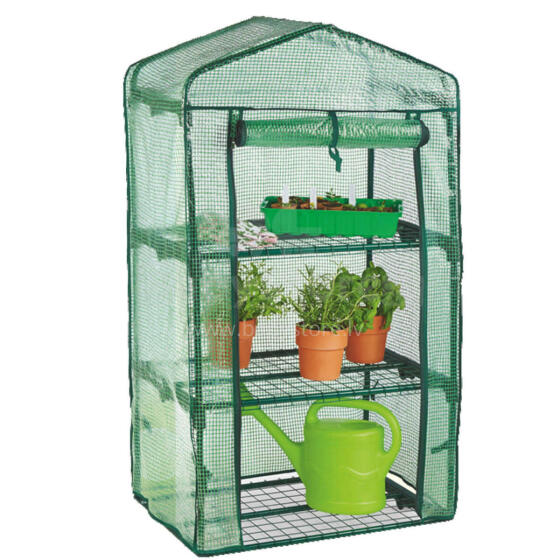 Ikonka Art.KX3842 Balcony garden greenhouse with three shelves for flowers vegetable garden 69 x 49 x 125 cm