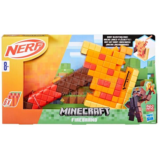 NERF Minecraft Firebrand šautriņu izšaušanas cirvis
