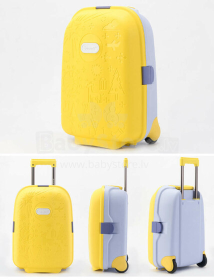 Ikonka Art.KX3964_2 Vaikiškas kelioninis lagaminas ant ratukų rankinis bagažas geltonas