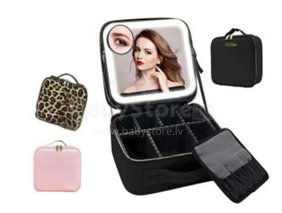Ikonka Art.KX3938 Cosmetics organiser with mirror black