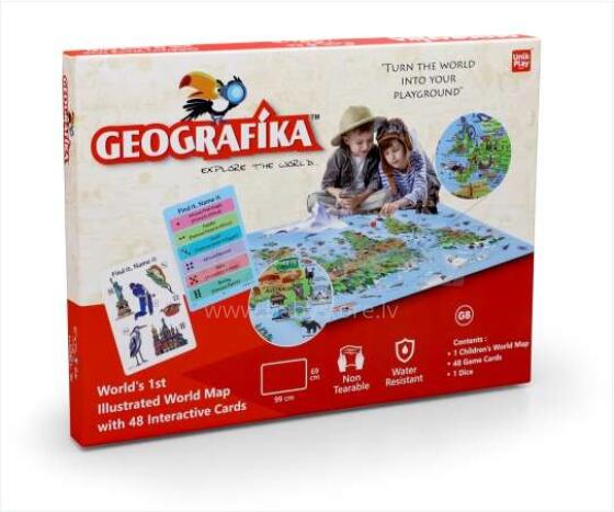 KidyBox Art.UPWM-2840/LV01 Spēle Pasaules karte ĢEOGRĀFIJA LV / EST / LT / ENG valodās