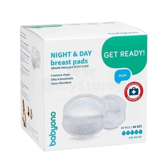 Baby Ono Night&Day Art.297/01  Vienreizējie krūštura ieliktņi (40 gab.)