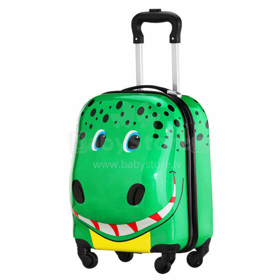 Ikonka Art.KX3963_1 Vaikiškas kelioninis lagaminas ant ratukų krokodilas