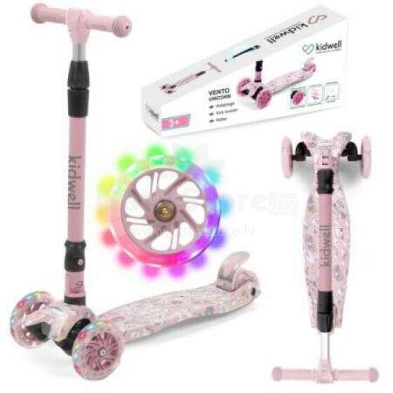 Kidwell City Uno Art.15922 Kids 3wheel scooter Bērnu skūteris augstāka kvalitāte ar gaismas effektiem