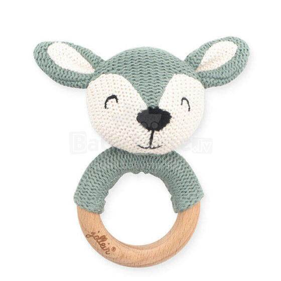 Jollein Rattle Soft Deer Art.054-014-65323 Ash Green Mīksts adīts grabulis