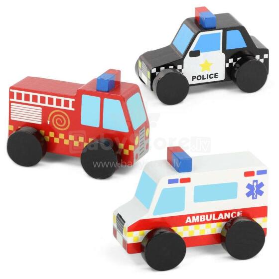 Keycraft Majigg Wooden Emergency Services Art.WD285F Koka avārijas transportlīdzekļi