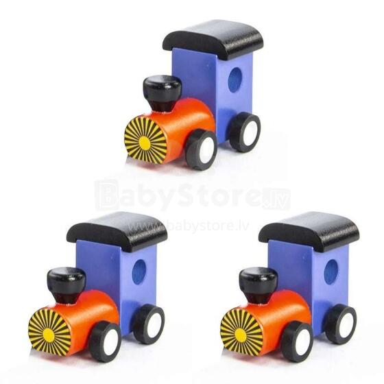 Keycraft Majigg Wooden Mini Trains Art.WD295F Деревянные аварийные машинки