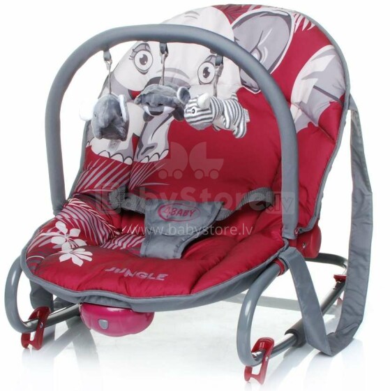 4Baby Jungle Red 1538 m. Vaikų vibracinė kėdė