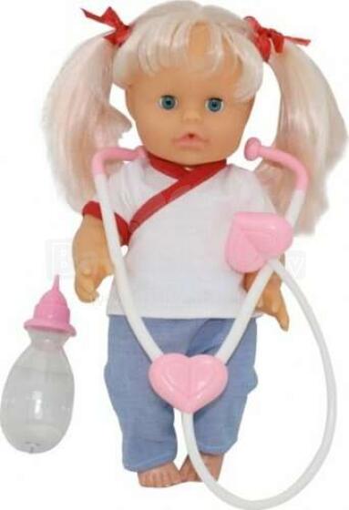 BAMBOLINA lelle ar stetoskopu un pudeli Nena Doctor, 36cm, BD132