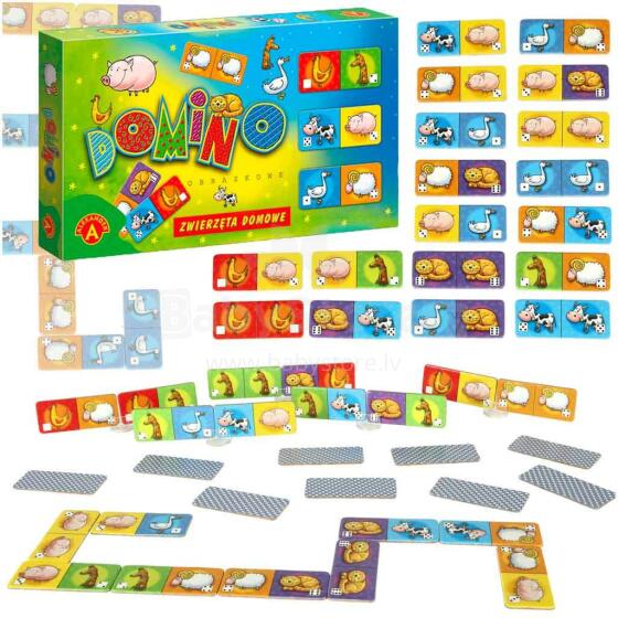 Ikonka Art.KX4167 ALEXANDER Dominoes Pets educational game 4+