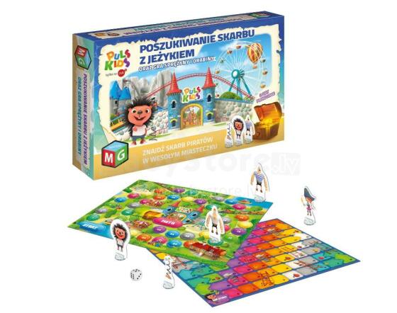 Ikonka Art.KX3648 Treasure Hunt board game with Hedgehog Springs and Ladders 5+ MULTIGRA