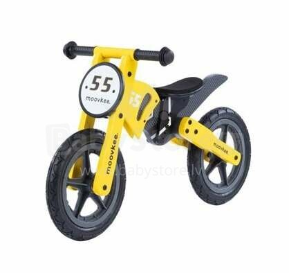 Moovkee Balance Bike Alex Air Art.159828 Yellow  Bērnu skrējritenis ar koka rāmi