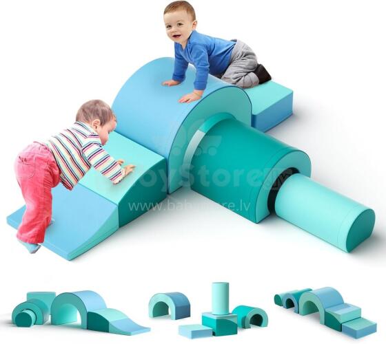 Minenice Foam Building Blocks Art.159980 Turquoise Spēles daudzfunkcionāls /modulārais centrs