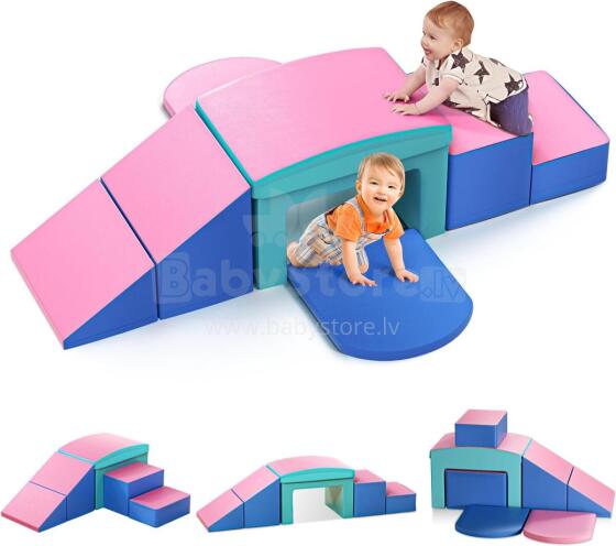 Lischwert Children's Foam Building Blocks Art.159984 Pink/Blue  Игровой многофункциональный/модульный центр