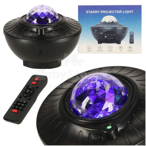 Ikonka Art.KX4405 Zvaigžņu projektors LED nakts bumba bluetooth tālvadības pults