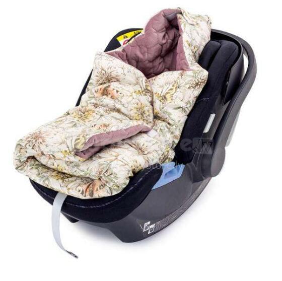 Makaszka Car Seat Blanket Art.160026 Dream Garden Высококачественное детское двухстороннее легкое одеяло-конверт с капюшоном (100x110 см)