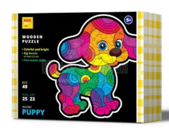 Kids Do Wooden puzzle  Art.AP3116  Деревянный пазл Щенок 49 шт