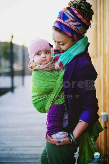 Little Frog  Wrap Sling  Art.160777 Olivine Многофункциональный слинг - платок  (для детей до 36 месяцев)  размер 3 (3.2м)