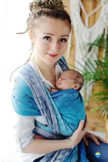 Little Frog  Wrap Sling  Art.160833 Navy Illusion Многофункциональный слинг - платок  (для детей до 36 месяцев)  размер 4 (3.6м)