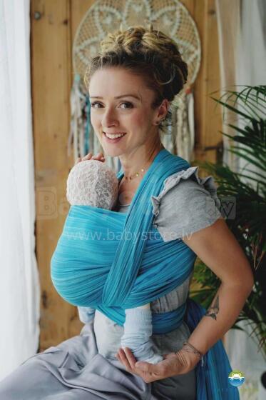 Little Frog Wrap Sling Art.160942 Aquamarine Zīdaiņu slings/lakats (bērniem līdz 36 mēnešiem) size 6 (4.6m)