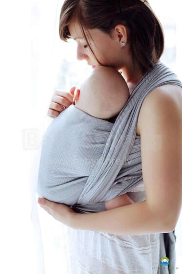Little Frog Wrap Sling Art.160947 Grey Cube Zīdaiņu slings/lakats (bērniem līdz 36 mēnešiem) size 6 (4.6m)