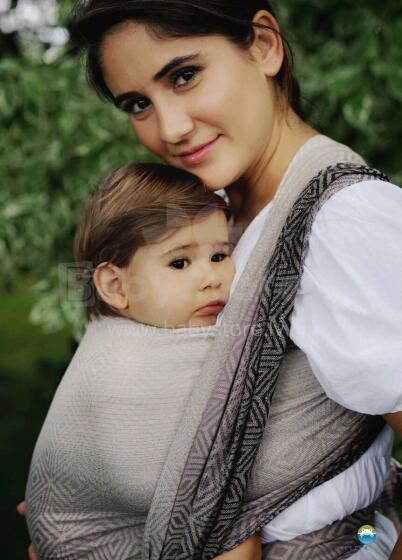 Little Frog Wrap Sling Art.160988 Smokey Cube  Многофункциональный слинг - платок (для детей до 36 месяцев) размер 7 (5.2м)