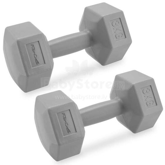 Set of hexagonal dumbbells 2x3 kg Spokey MONSTER