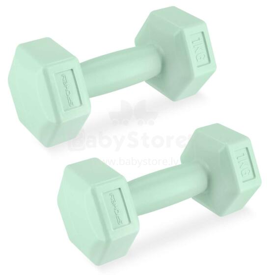 Set of hexagonal dumbbells 2x1 kg Spokey MONSTER