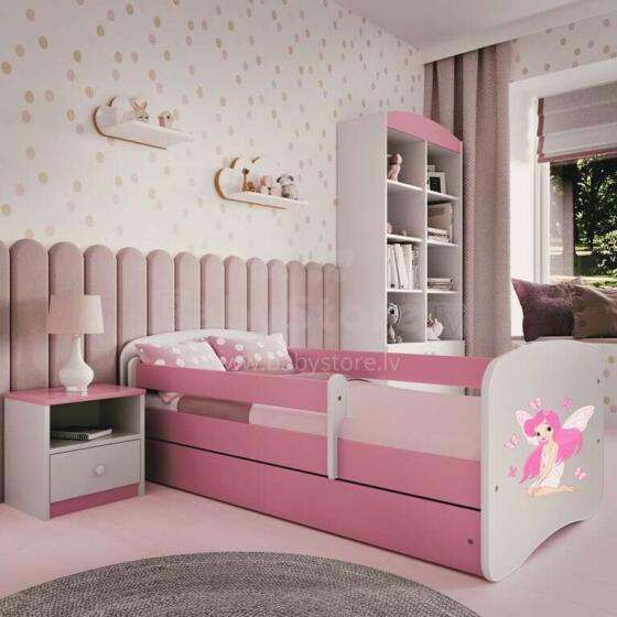 Bed babydreams pink fairy with butterflies with drawer with non-flammable mattress 140/70