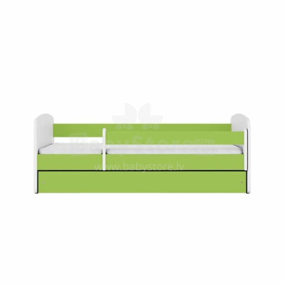 Bed babydreams green without pattern with drawer without mattress 160/80