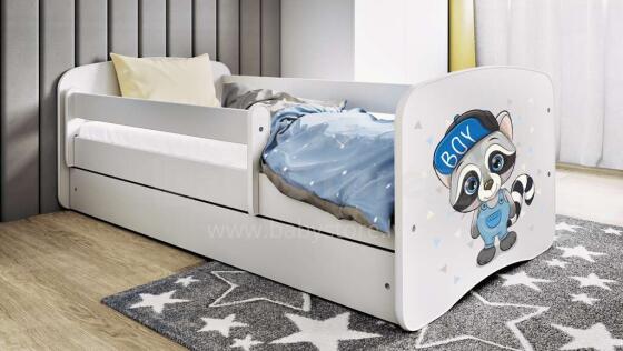 Bed babydreams white raccoon with drawer with non-flammable mattress 180/80