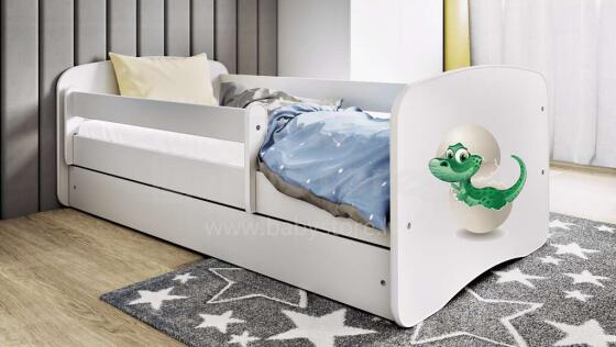 Bed babydreams white baby dino with drawer with non-flammable mattress 180/80