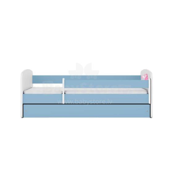 Bed babydreams blue princess horse with drawer with non-flammable mattress 180/80