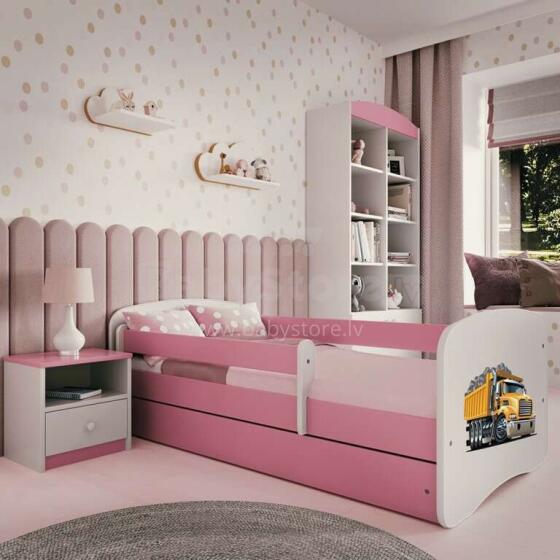 Bed babydreams pink truck with drawer with non-flammable mattress 180/80