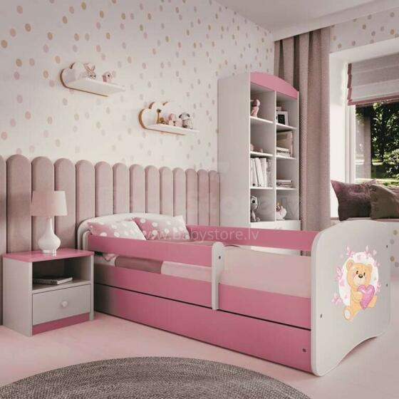 Bed babydreams pink teddybear butterflies with drawer with non-flammable mattress 180/80