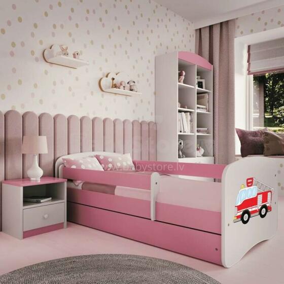 Bed babydreams pink fire brigade with drawer with non-flammable mattress 160/80